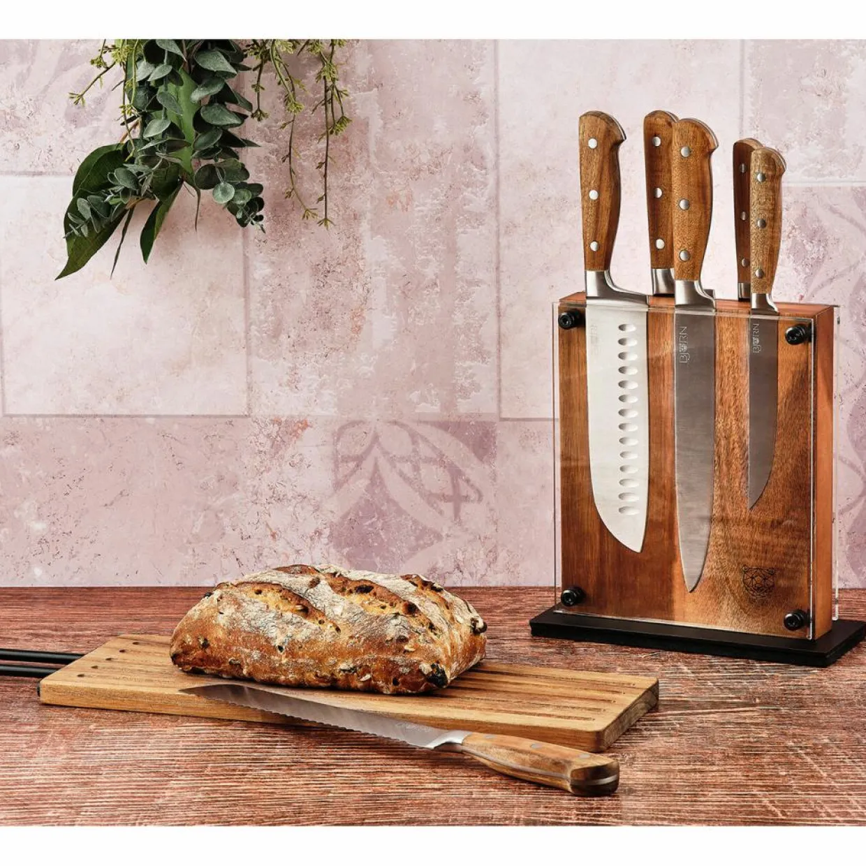 Bjorn Couteaux^Bloc avec couteaux de cuisine Jakob Rauma bois mat - 7 pièces