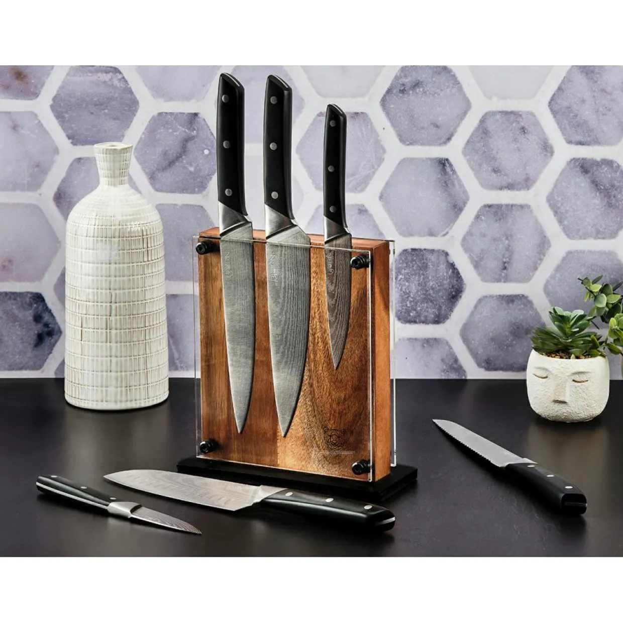 Bloc avec couteaux de cuisine Erling Rauma - 7 pièces-Bjorn Discount