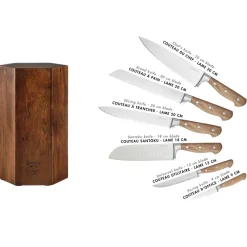 Bloc avec couteaux de cuisine Jakob Imatra bois mat - 7 pièces-Bjorn Sale