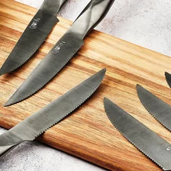Bloc avec couteaux de cuisine et couteaux à steak Larus Loviisa gris métal - 14 pièces-Bjorn New
