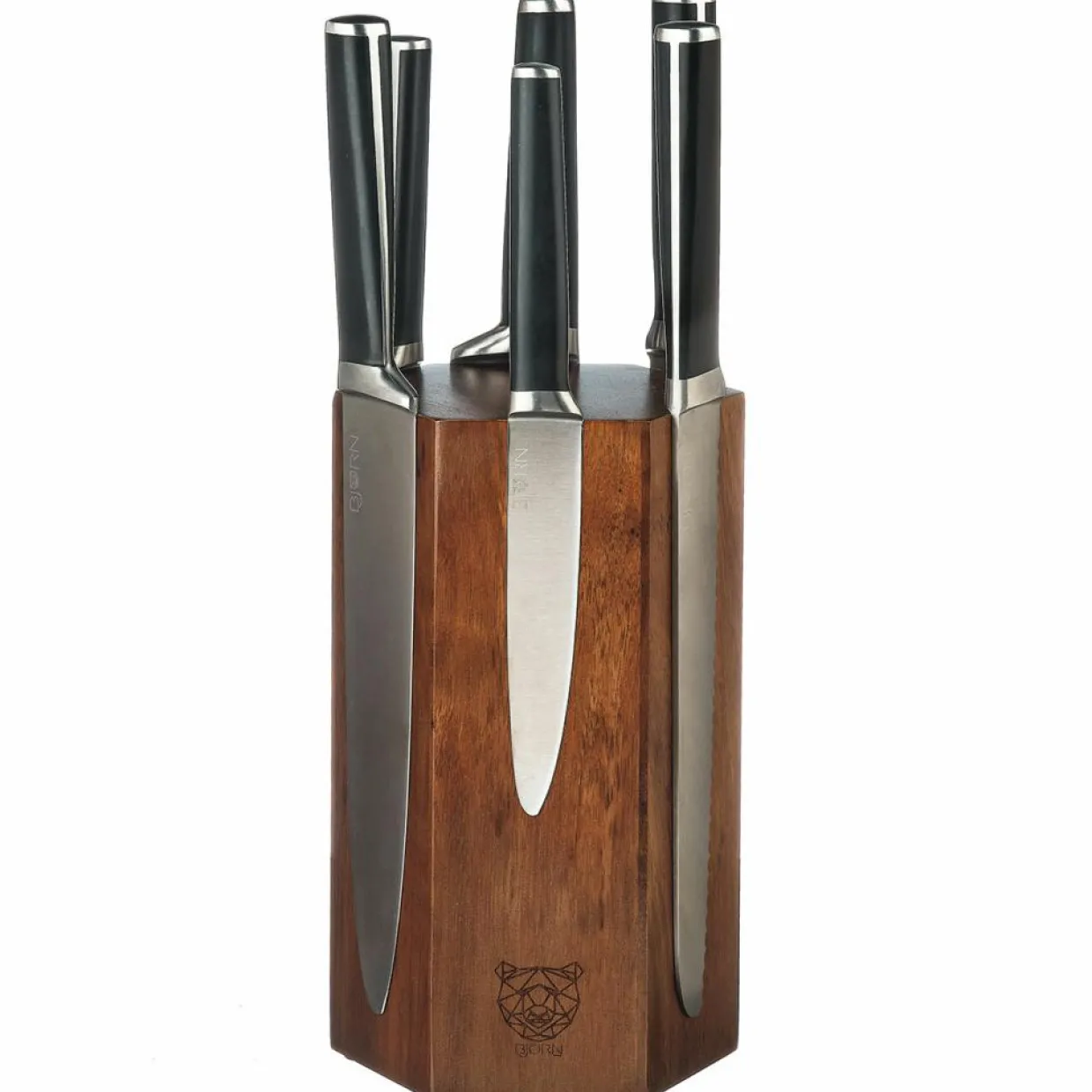 Bloc avec couteaux de cuisine Jona Imatra inox mat - 7 pièces-Bjorn Sale
