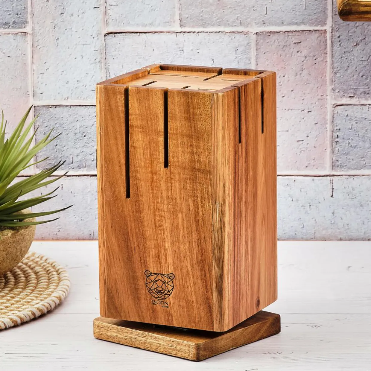 Bloc avec couteaux de cuisine Jakob Skagen bois mat - 7 pièces-Bjorn Hot
