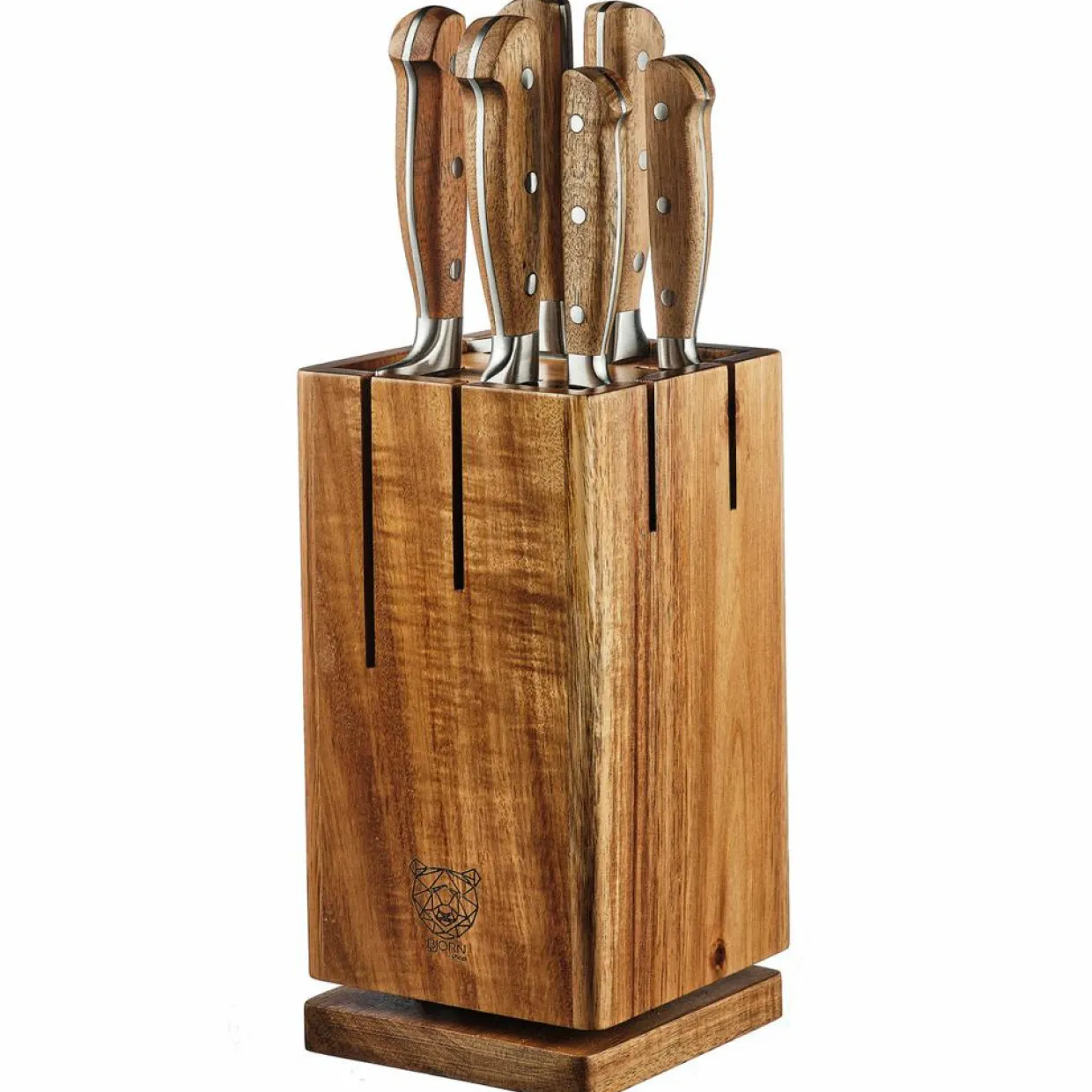 Bloc avec couteaux de cuisine Jakob Skagen bois mat - 7 pièces-Bjorn Hot
