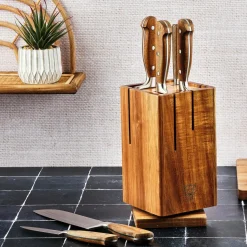 Bloc avec couteaux de cuisine Jakob Skagen bois mat - 7 pièces-Bjorn Hot