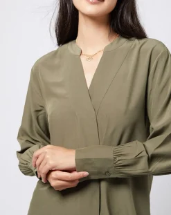 Femme Esprit Tops Et Blouses^Blouse à encolure en V lenzing™ ecovero™ kaki clair