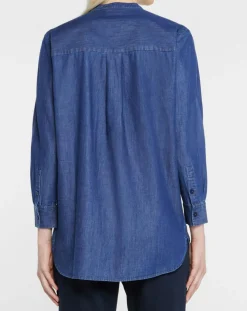 Blouse ajustée Pen bleue-Jodhpur