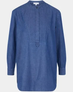 Blouse ajustée Pen bleue-Jodhpur