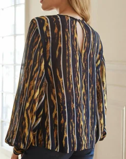 Blouse Bisous noir/marron-Belair
