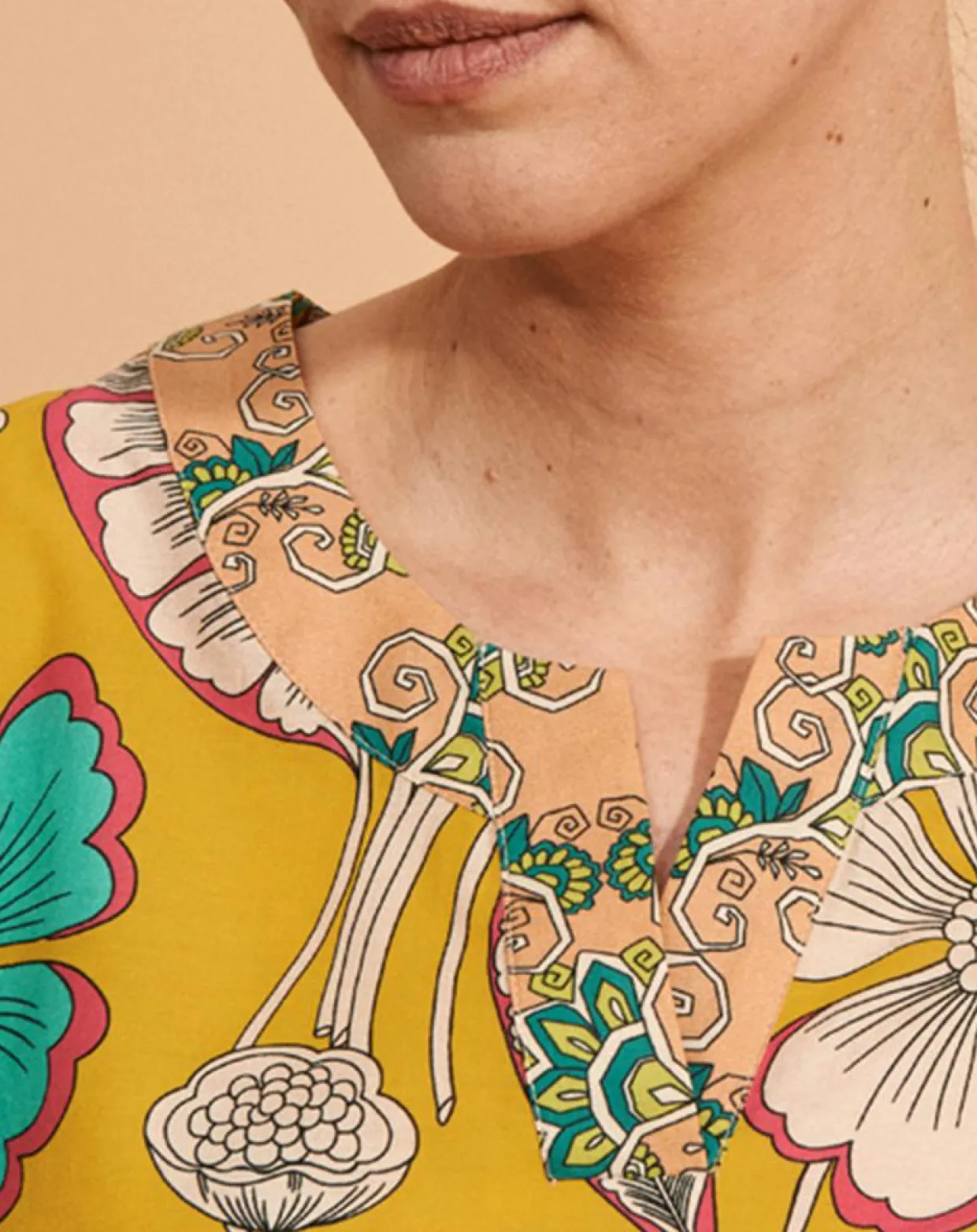 Femme Devernois Tops Et Blouses^Blouse Calcuta en Coton imprimée jaune