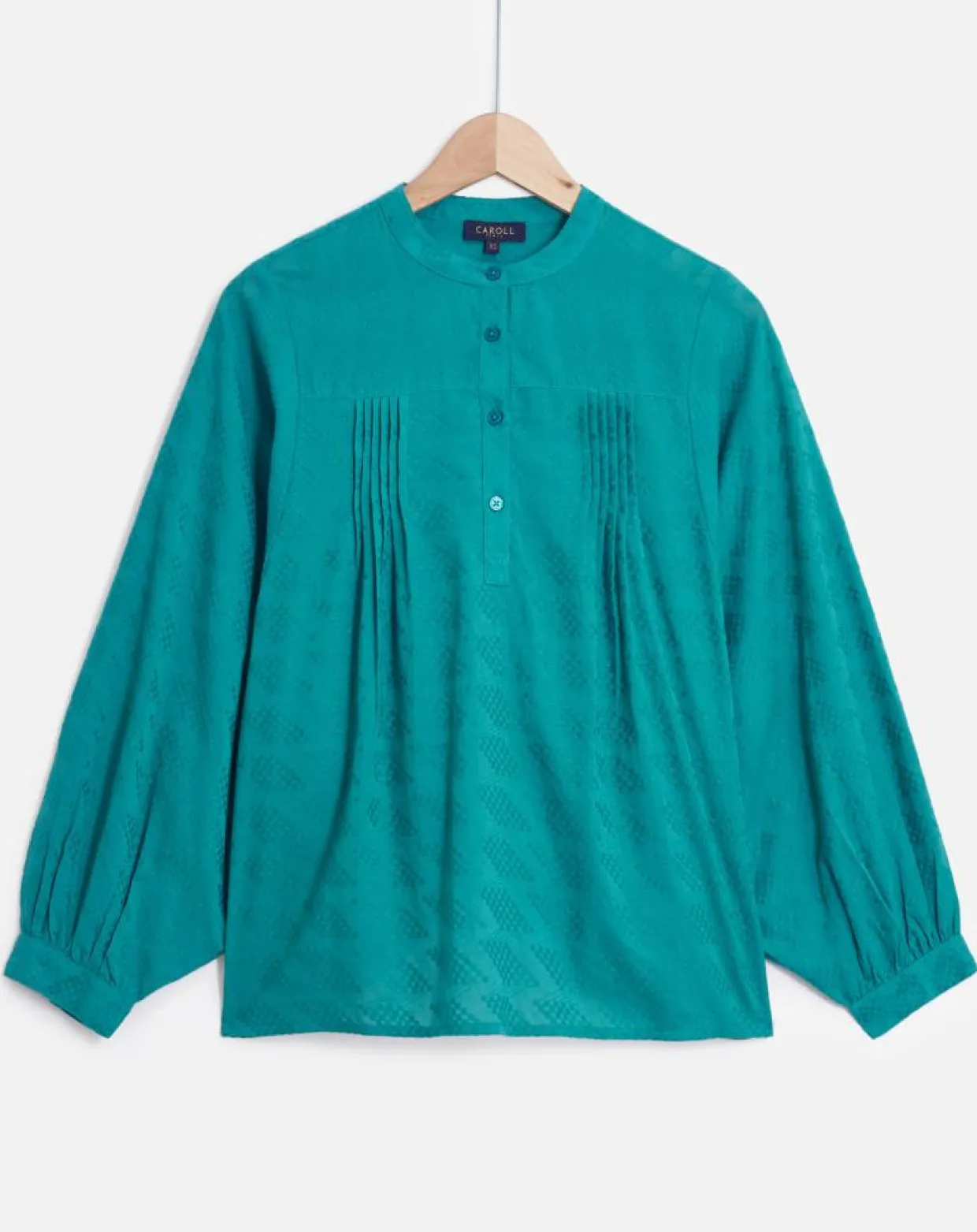 Blouse Célestine à borderies menthe-Caroll Clearance