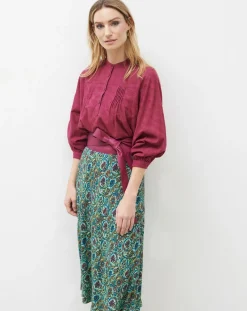 Blouse Célestine à borderies beaujolais-Caroll Best