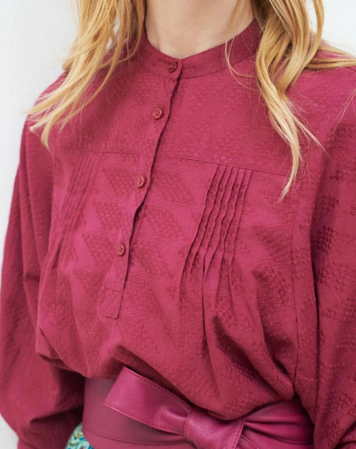 Blouse Célestine à borderies beaujolais-Caroll Best