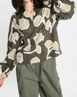 Femme Marc O'Polo Tops Et Blouses^Blouse Col Mao Motif Coton Bio multicolore