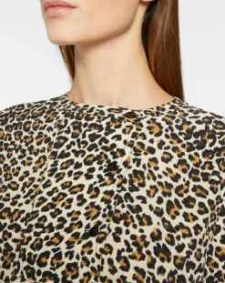 Femme Galeries Lafayette Tops Et Blouses^Blouse col officier imprimé léopard noire