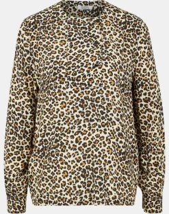 Femme Galeries Lafayette Tops Et Blouses^Blouse col officier imprimé léopard noire