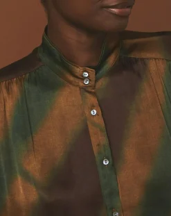 Blouse Cook vert/doré/marron-Hartford New