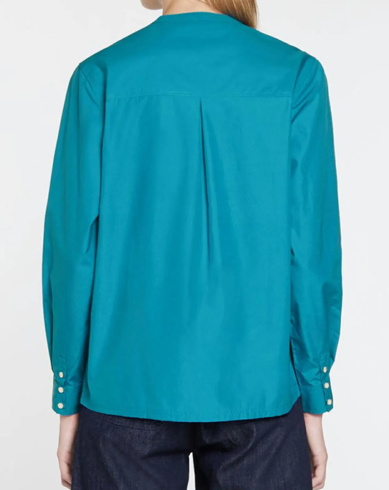 Femme Galeries Lafayette Tops Et Blouses^Blouse droite en Coton Genoise bleu moyen