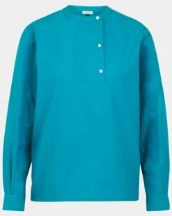 Femme Galeries Lafayette Tops Et Blouses^Blouse droite en Coton Genoise bleu moyen