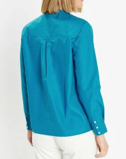 Femme Galeries Lafayette Tops Et Blouses^Blouse droite en Coton Genoise bleu moyen