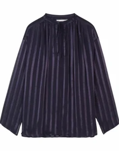 Blouse Elene à rayures encre-Mare di Latte Discount