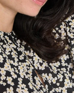 Blouse en Coton bio à fleurs noir/écru-Marc O'Polo Sale