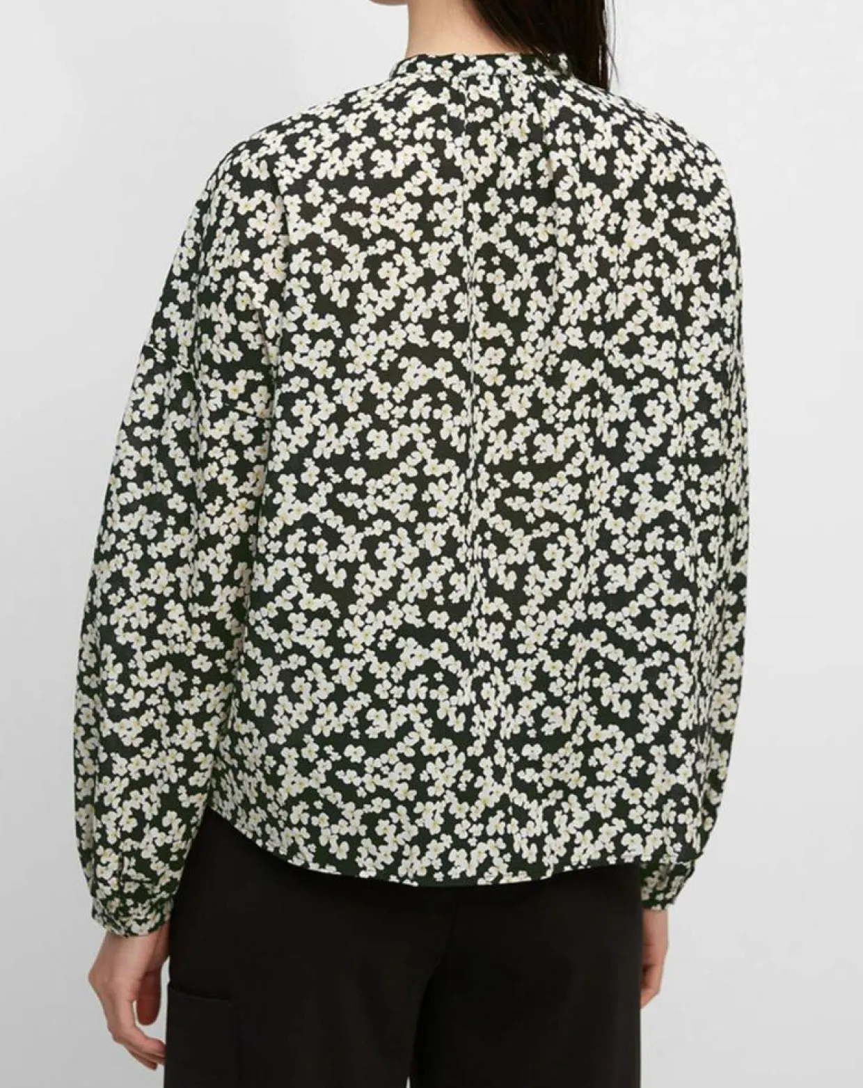 Blouse en Coton bio à fleurs noir/écru-Marc O'Polo Sale
