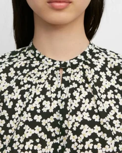 Blouse en Coton bio à fleurs noir/écru-Marc O'Polo Sale