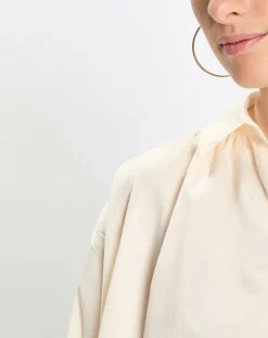 Blouse en Popeline col polo écrue-Marc O'Polo Hot