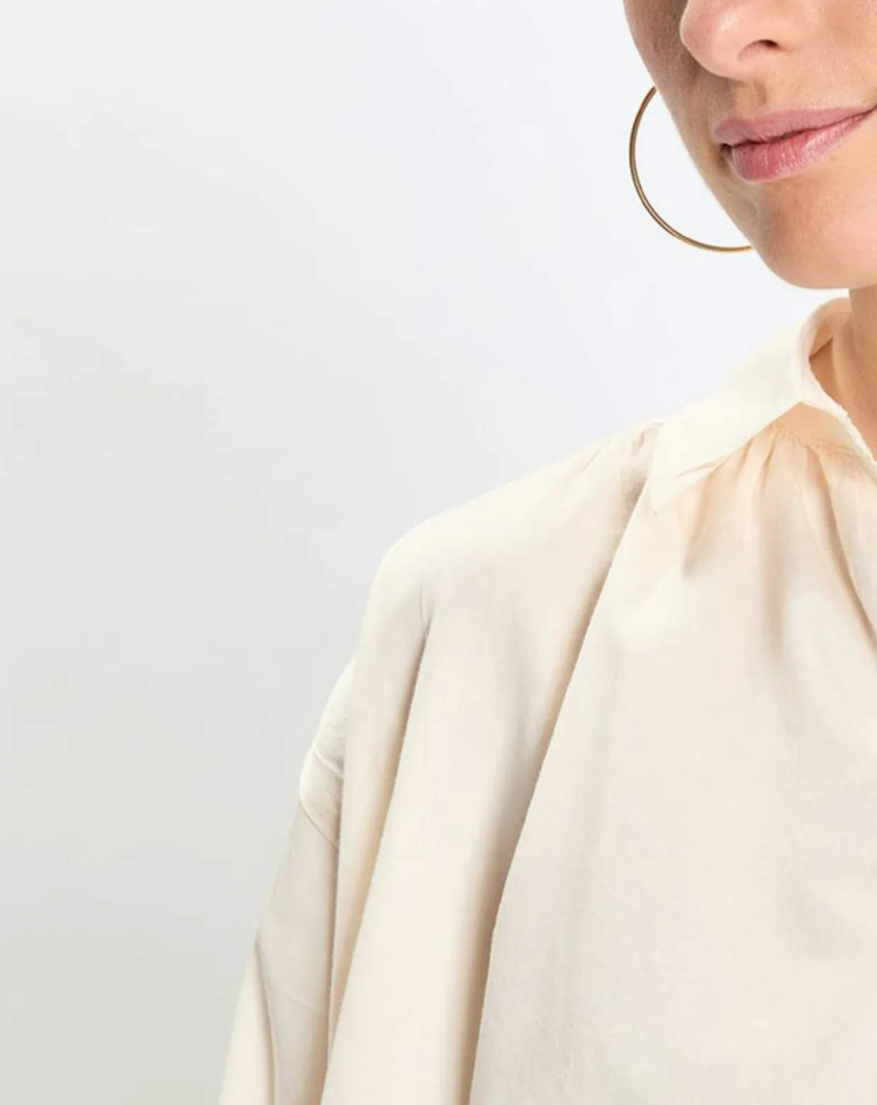 Blouse en Popeline col polo écrue-Marc O'Polo Hot
