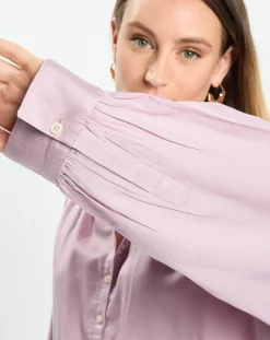 Femme Marc O'Polo Tops Et Blouses^Blouse en Popeline col polo violet clair