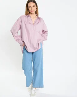 Femme Marc O'Polo Tops Et Blouses^Blouse en Popeline col polo violet clair