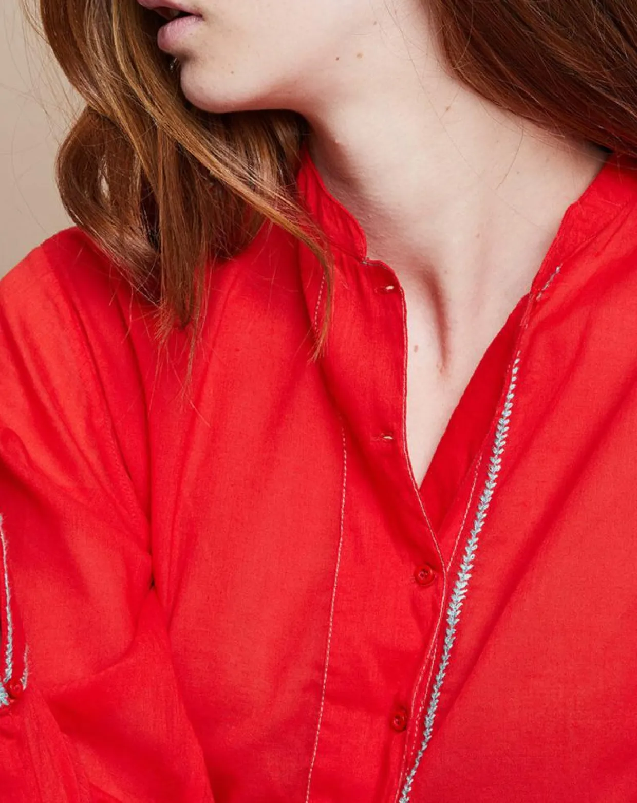 Femme Mare di Latte Tops Et Blouses^Blouse Eva Mara Voile rouge