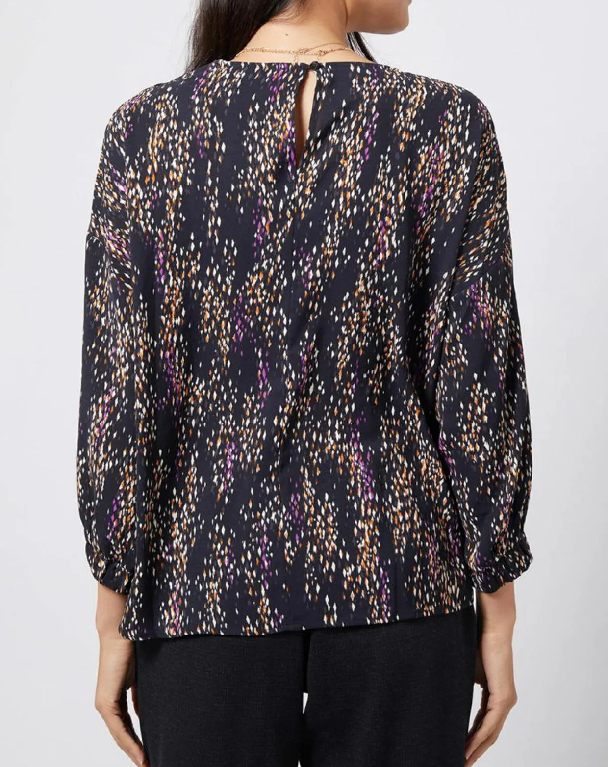 Blouse fluide à motif et découpe multicolore-Esprit Clearance