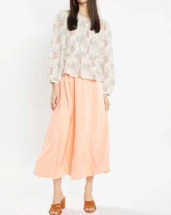 Blouse fluide Gala imprimée beige clair-Galeries Lafayette Clearance