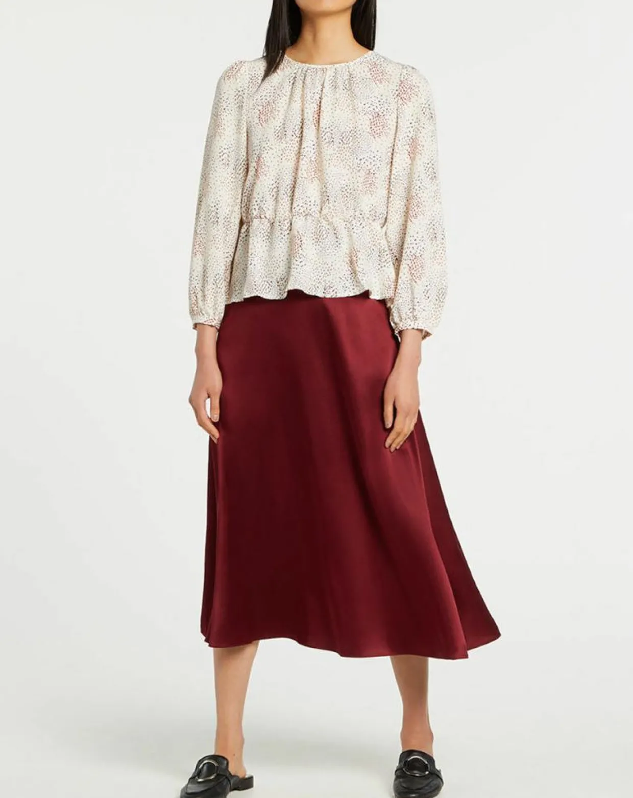 Blouse fluide Gala imprimée beige clair-Galeries Lafayette Clearance