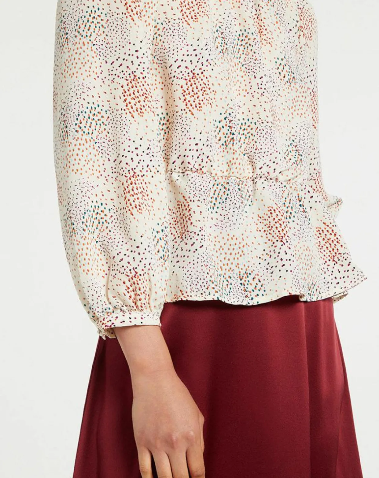 Blouse fluide Gala imprimée beige clair-Galeries Lafayette Clearance