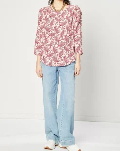 Femme Esprit Tops Et Blouses^Blouse fluide imprimée rouge/écru