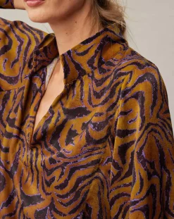 Femme Lauren Vidal Tops Et Blouses^Blouse fluide Lizy imprimée ocre/violet