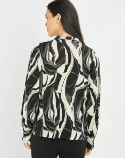 Femme Lauren Vidal Tops Et Blouses^Blouse fluide Store imprimée rétro noir/écru