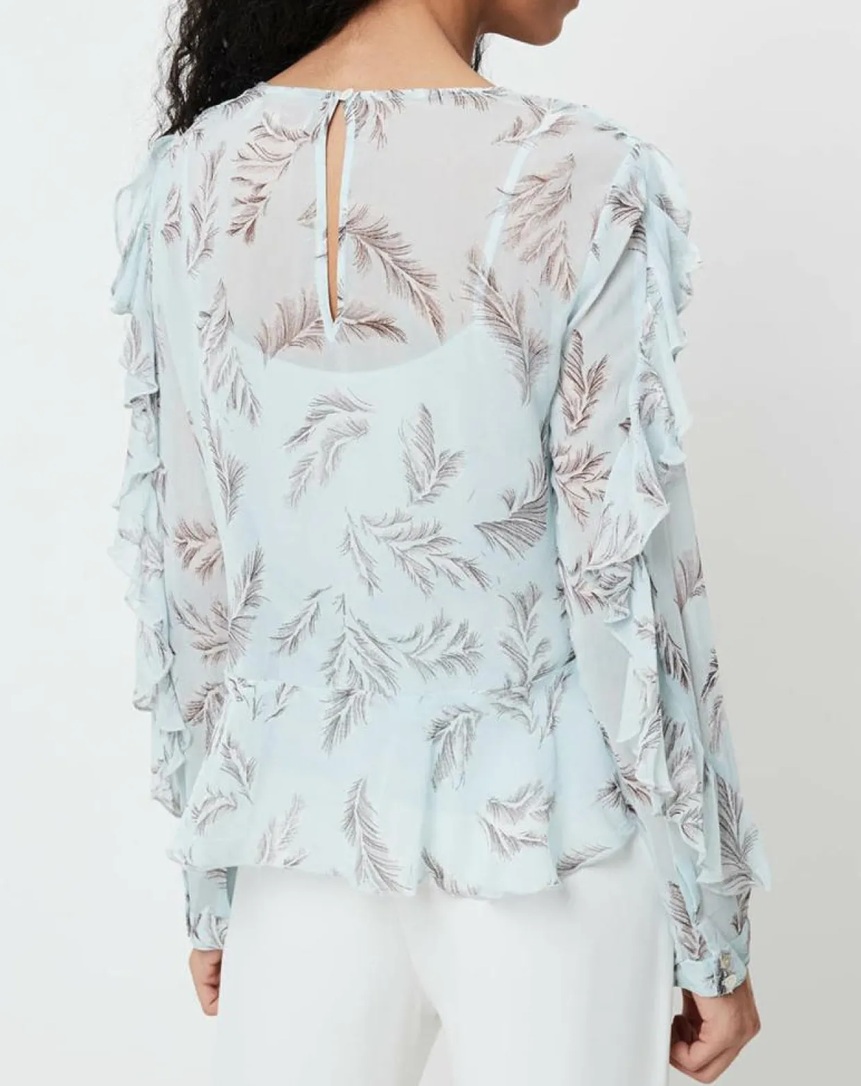 Femme Derhy Tops Et Blouses^Blouse Glamour fluide imprimée fluide bleu ciel