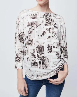 Blouse imprimée blanc/beige-John Galliano Sale
