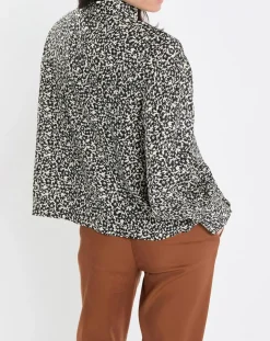 Femme Marc O'Polo Tops Et Blouses^Blouse imprimée fleurs blanc/noir