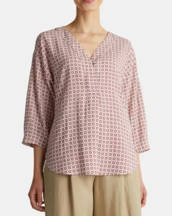 Blouse imprimée géométrique blanc/multicolore-Esprit Best