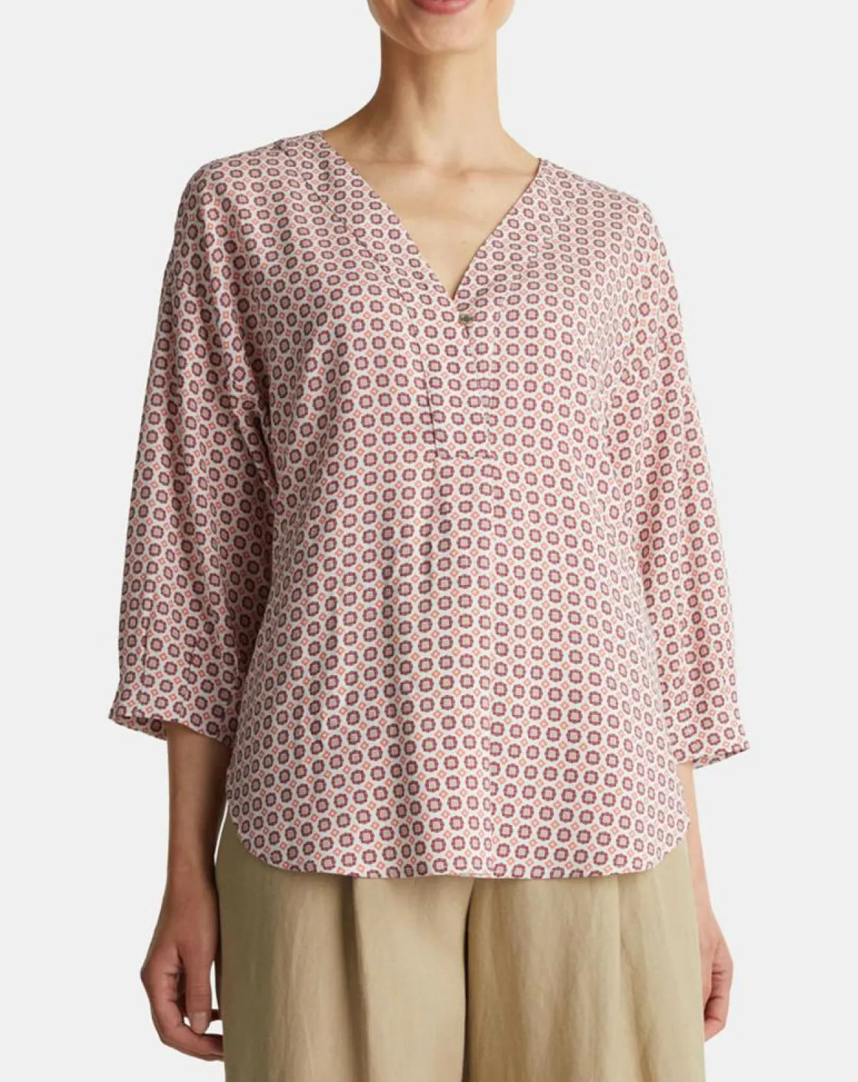 Blouse imprimée géométrique blanc/multicolore-Esprit Best
