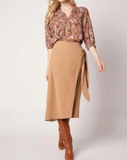Femme An'ge Tops Et Blouses^Blouse Kasta Vl imprimée marron/rouge