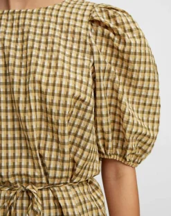 Femme Marc O'Polo Tops Et Blouses^Blouse Kro en Coton mélangé gaufrée moutarde