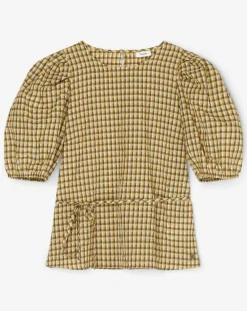 Femme Marc O'Polo Tops Et Blouses^Blouse Kro en Coton mélangé gaufrée moutarde