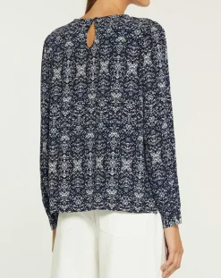 Blouse Leandra bleu marine-Yerse Sale
