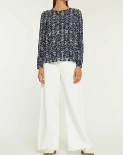 Blouse Leandra bleu marine-Yerse Sale