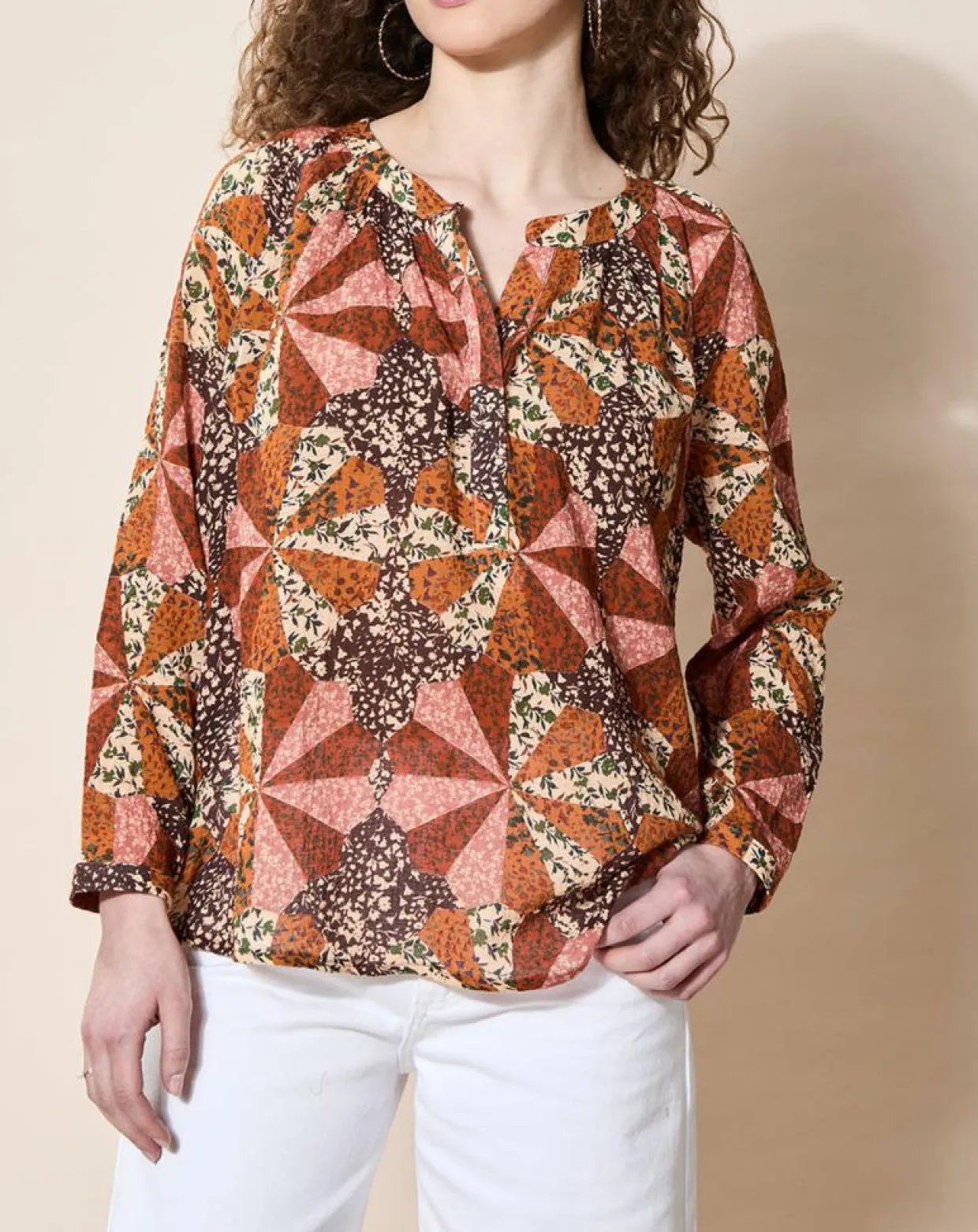 Blouse loose Partage paprika-Louizon Online